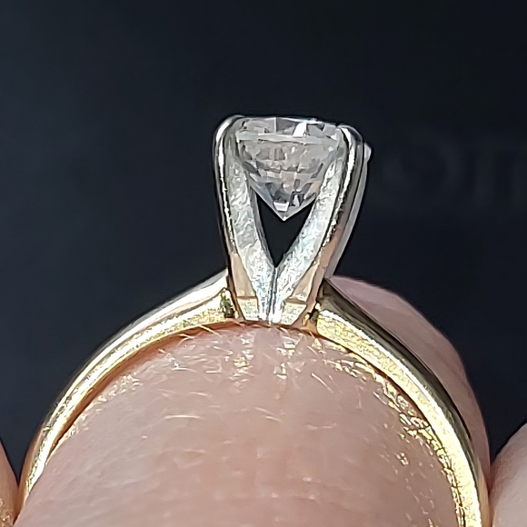 14k yellow gold 1.05ct round diamond set in 4 prong white gold  solitaire ring - Picture 15 of 16